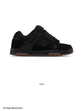 DC Low-Top Skate Sneaker in Black with Gum Outsole